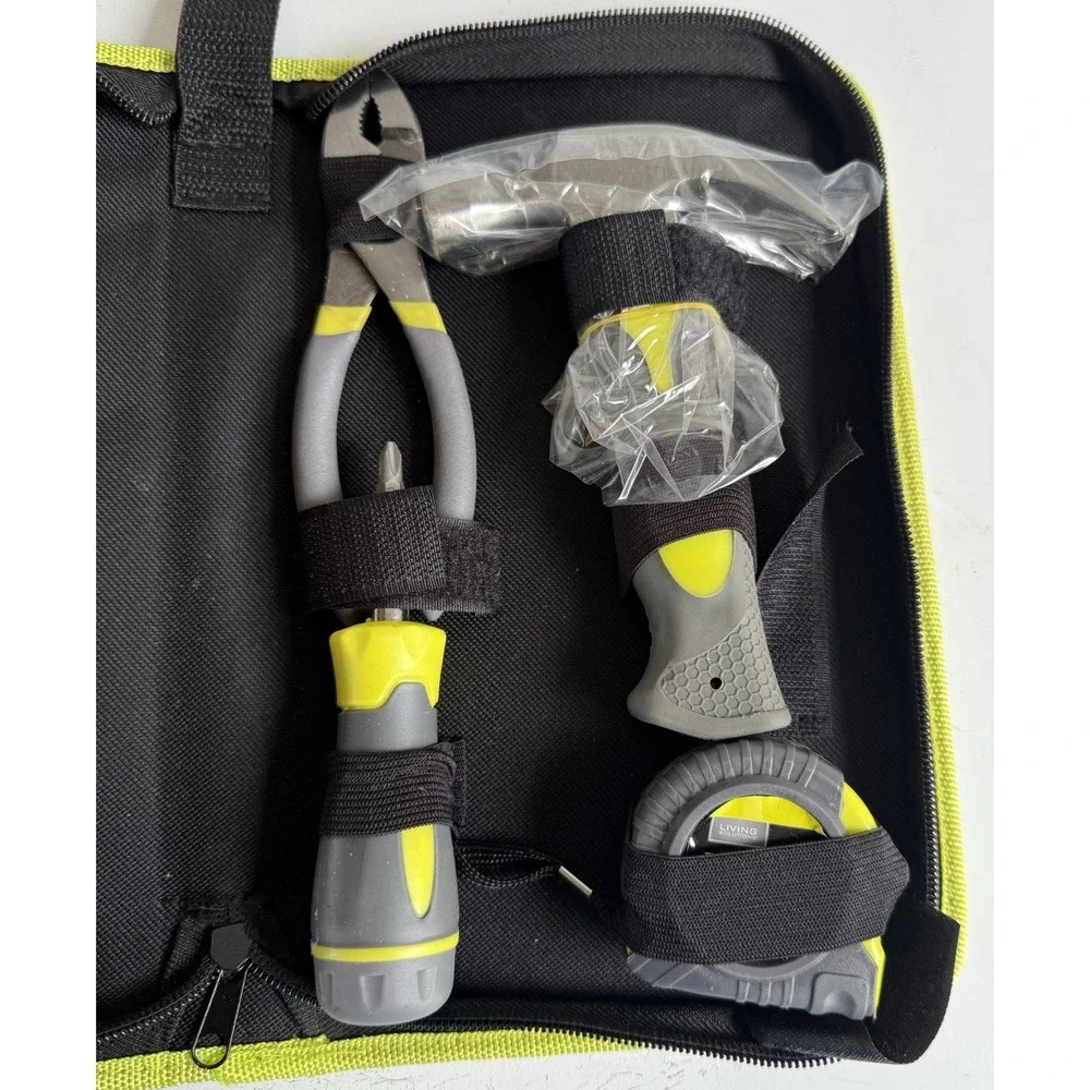 Living Solutions Tool Kit -‎ Hammer, Pliers, Tape Measure, Screwdriver. New